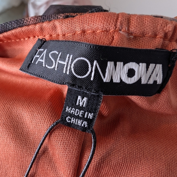 NWT Chain Reaction Mesh Maxi Dress - Rust/combo - Picture 7 of 9